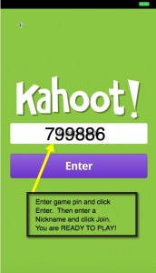 kahoot game pin